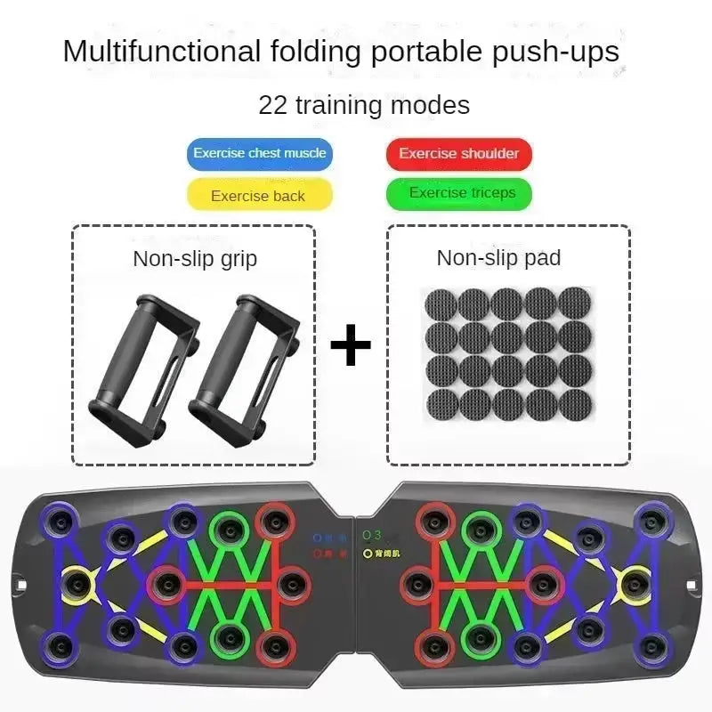Portable Multifunctional Push-Up Board Set with Handles Foldable Fitness Equipment for Chest Abdomen Arms and Back Training - Amazing Hot Prices For You