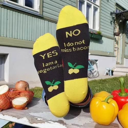VEGETARIAN woman's cotton socks Amazing Hot Prices For You