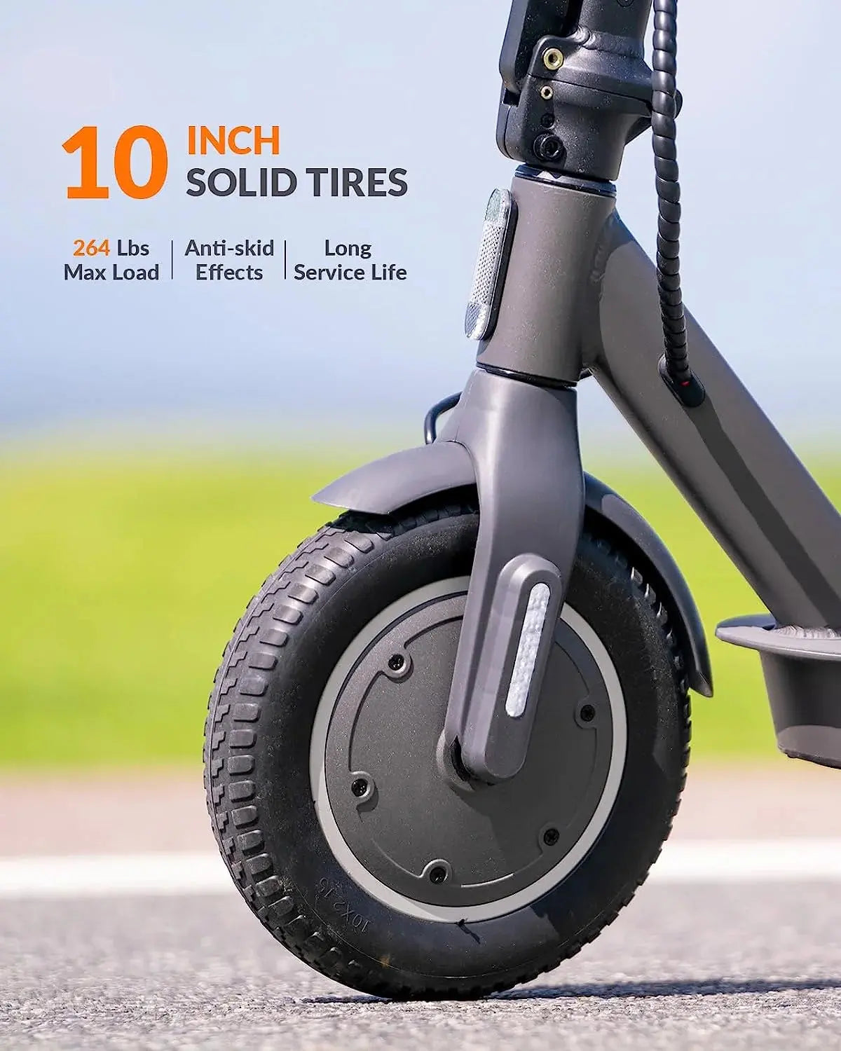 Electric Scooter with Turn Signals, 10" Solid Tires, 19.9 Miles Range & 18 Mph, 350W Motor, Foldable Electric Scooter for Adults