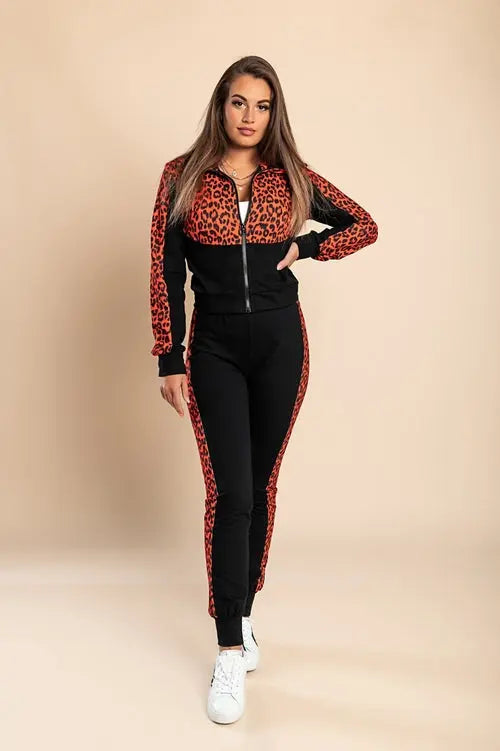 Segovia leopard print tracksuit set, red Amazing Hot Prices For You