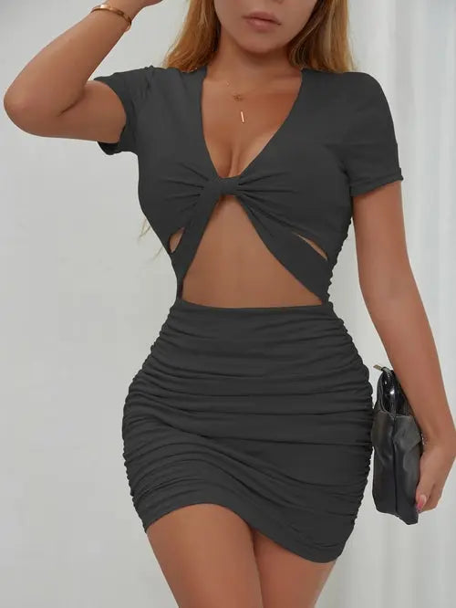 New Women's Sexy V-Neck Short-Sleeved Waistless Dress Amazing Hot Prices For You