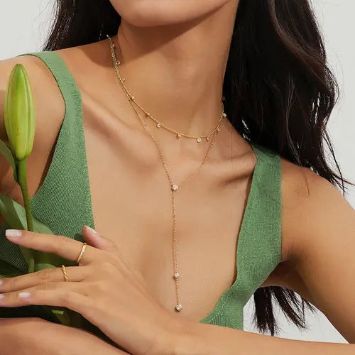 Lariat Necklace Gemstone, Long Drop Necklace, Gift for Her, Amazing Hot Prices For You