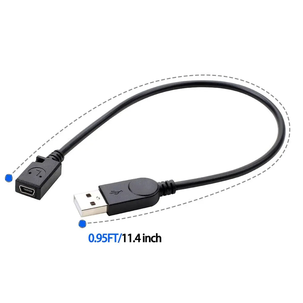 11.4inch Mini b Female to USB A Male Cable minib 5pin Adapter Cable Supports Data Transfer, Charging, and Sync (Mini b) Female-(USB A) Male, 11.4inch