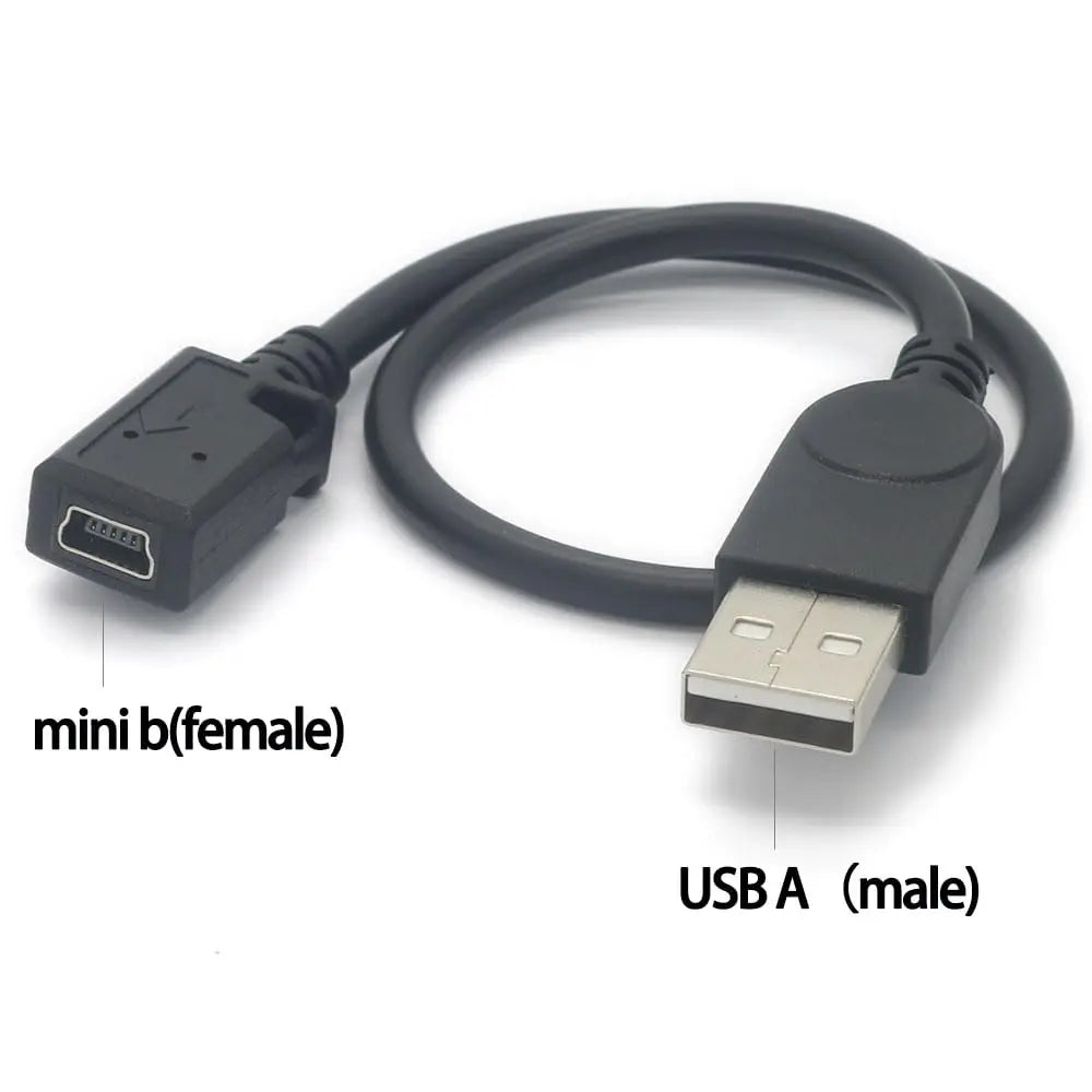 11.4inch Mini b Female to USB A Male Cable minib 5pin Adapter Cable Supports Data Transfer, Charging, and Sync (Mini b) Female-(USB A) Male, 11.4inch
