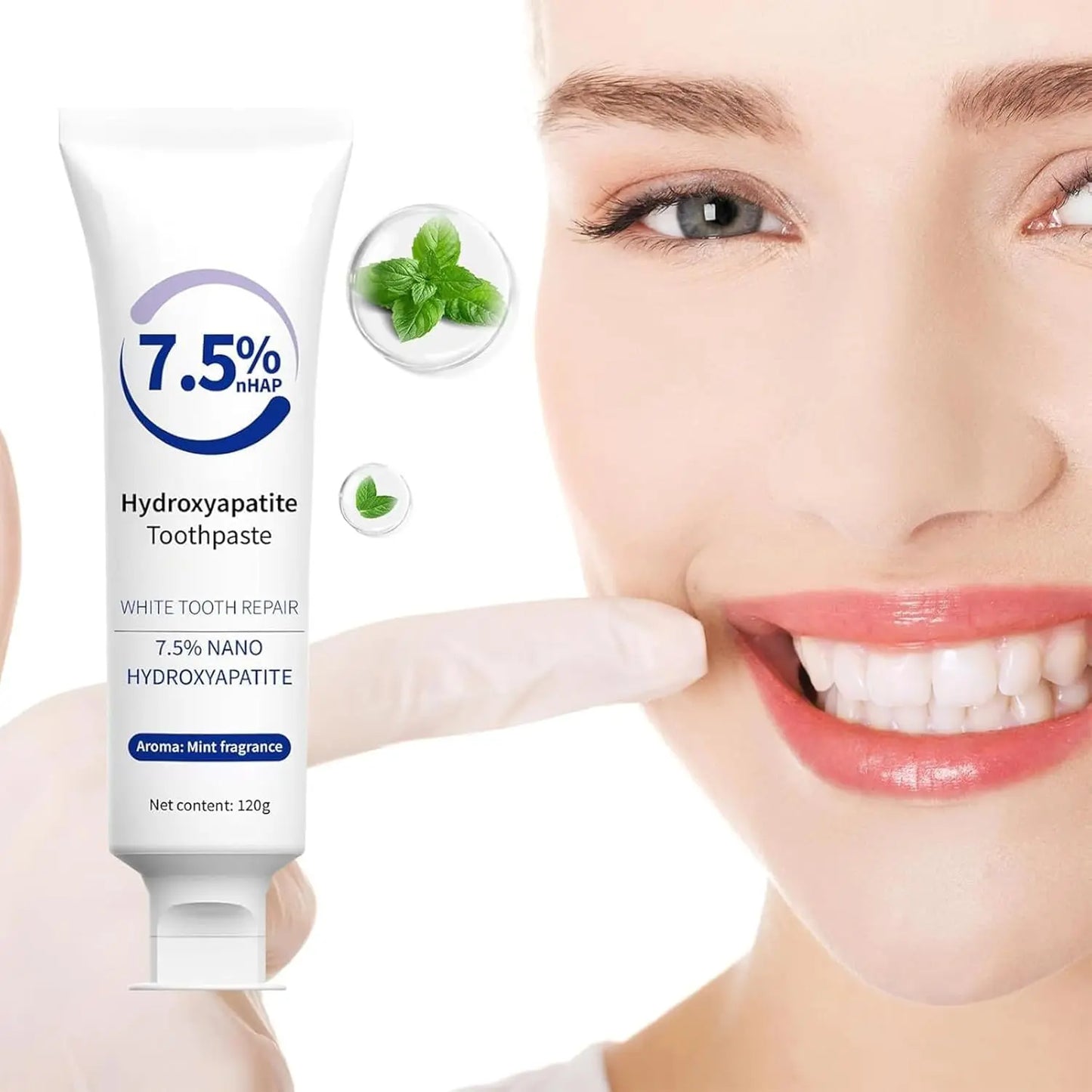 Hydroxyapatite Toothpaste - Hidroxiapatita Toothpaste, Pasta De Dientes Con Hidroxiapatita, 7.5% Hydroxyapatite Toothpaste For Enamel Protection And Tooth Strengthening (3)