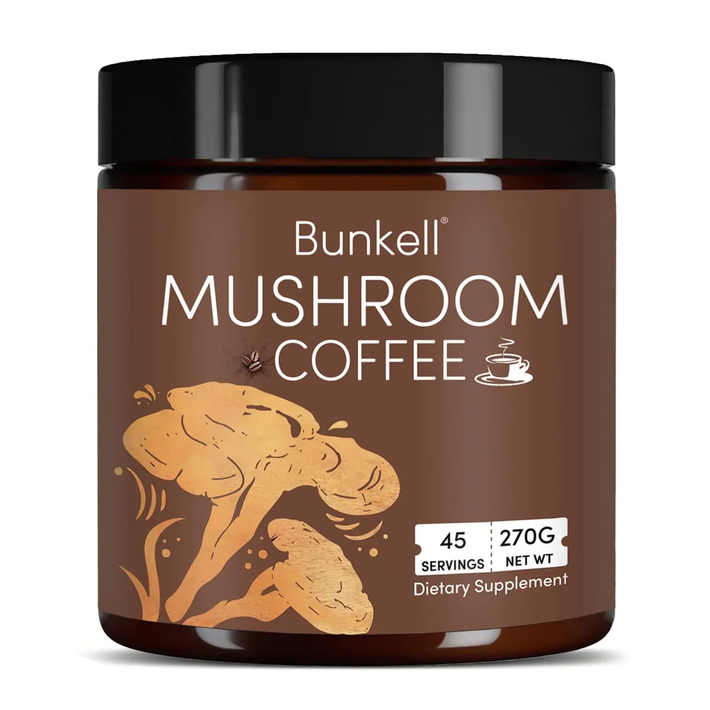 Mushroom Coffee, Organic 6 Mushrooms with Lion's Mane, Reishi, Cordyceps, Shitake, King Trumpet & Turkey Tail, Instant Coffee Powder for Energy, Digestion & Immune Support, 30 Servings 1 Pack