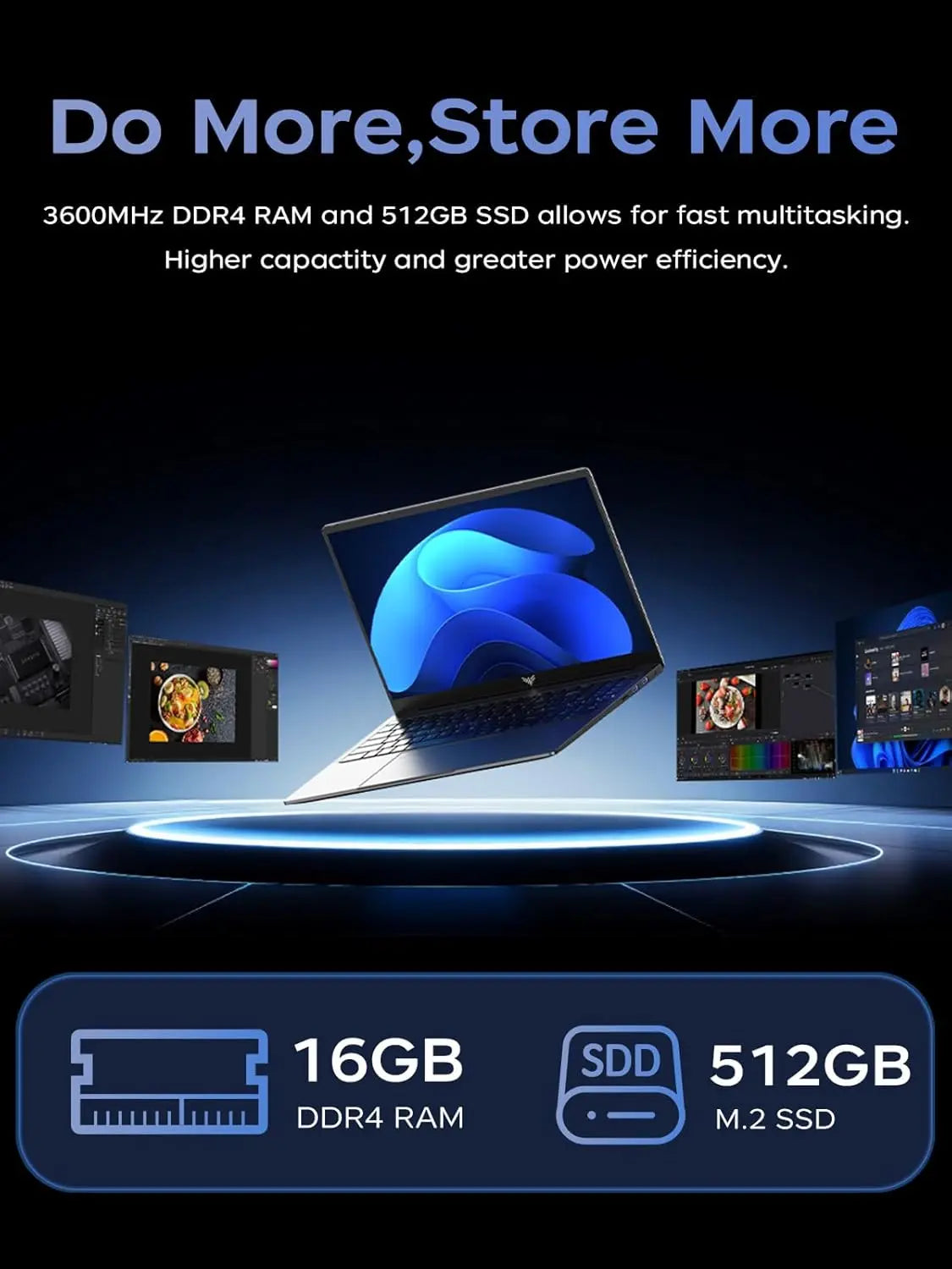 2025 Laptop, Laptop Computer with Intel Quad-Core Processor(Up to 3.6GHz), 16GB DDR4 512GB SSD Windows 11 Laptop, 16.0" IPS 1080P, USB3.2, Long Battery Life