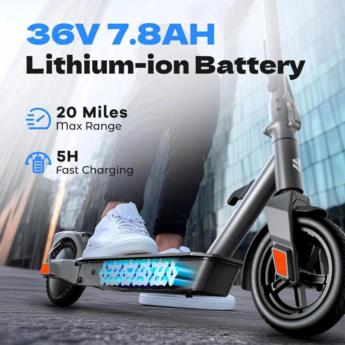 SISIGAD Electric Scooter Adults 8.5" Tires, 25 MPH Top Speed, 20 Miles Long Range, Scooters Electric for Adults, 600W Peak Motor, Foldable E-Scooter with APP and Dual Braking System
