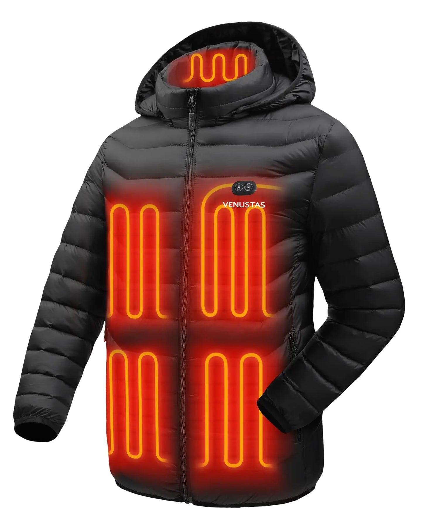 Venustas Unisex Dual-Control Heated Jacket, Water-resistant Heated Coat for Women and Men with Battery Included