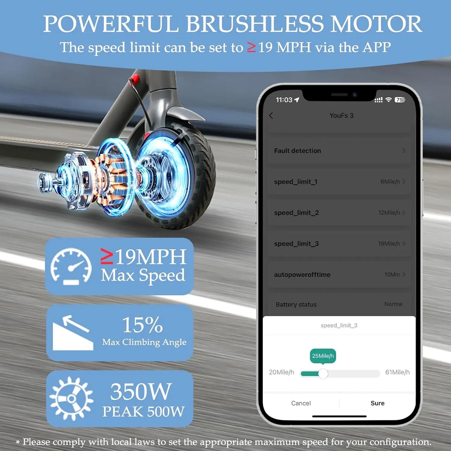 Electric Scooter for Adults- 10.4Ah Battery 350W(500W Peak) Motor, ≥19MPH & 25 Miles Long Range, 8.5'' Solid Tires Foldable with Dual Brake, Lightweight Portable Commuter E Scooter for Urban Travel