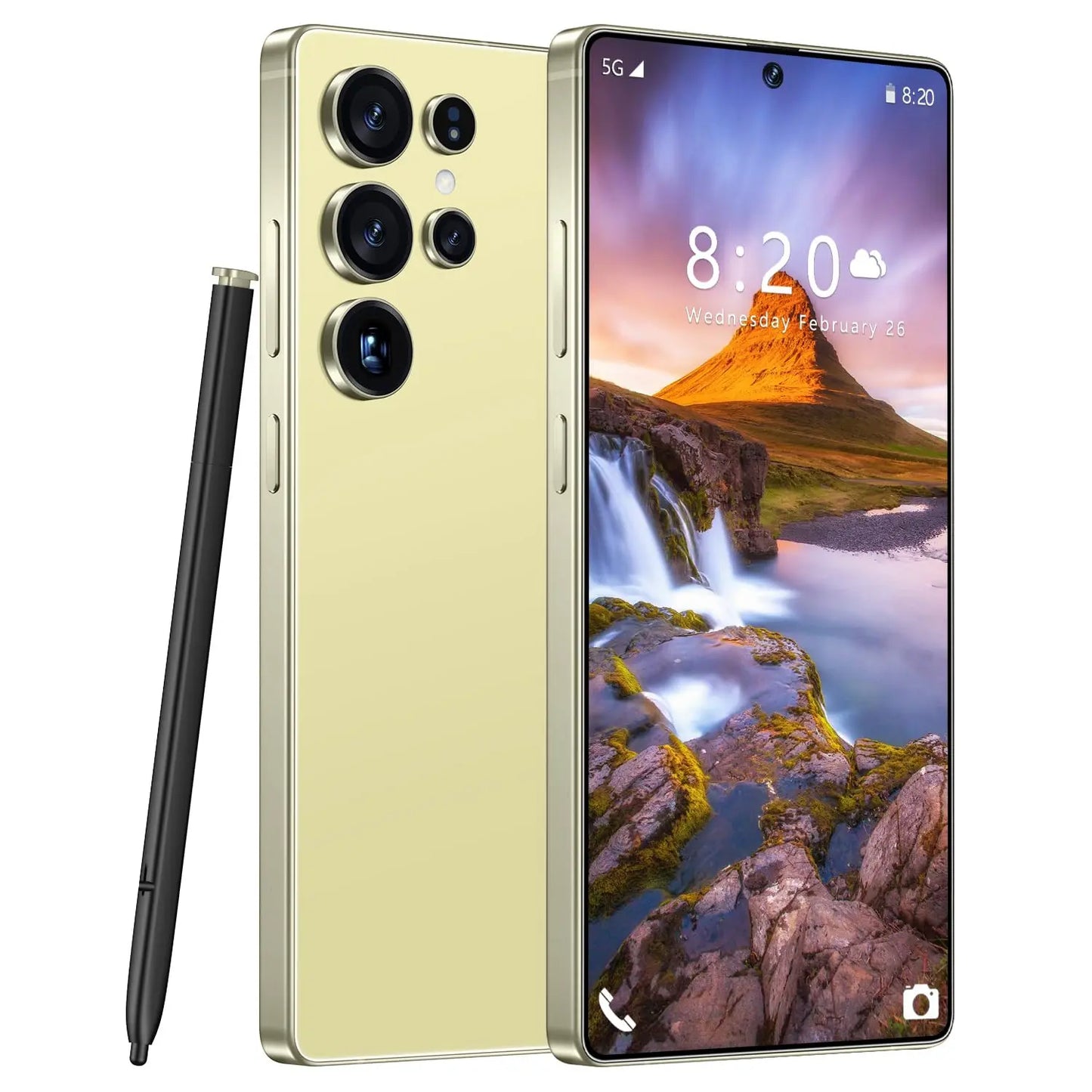 I25 Ultra Unlocked Cell Phone, Built in Pen, Smartphone Battery 7000mAh, 6.99" HD Screen Unlocked Phones, 8+256GB 5G The Phone Android 14, Face ID/Fingerprint Lock/GPS (Rose Gold)
