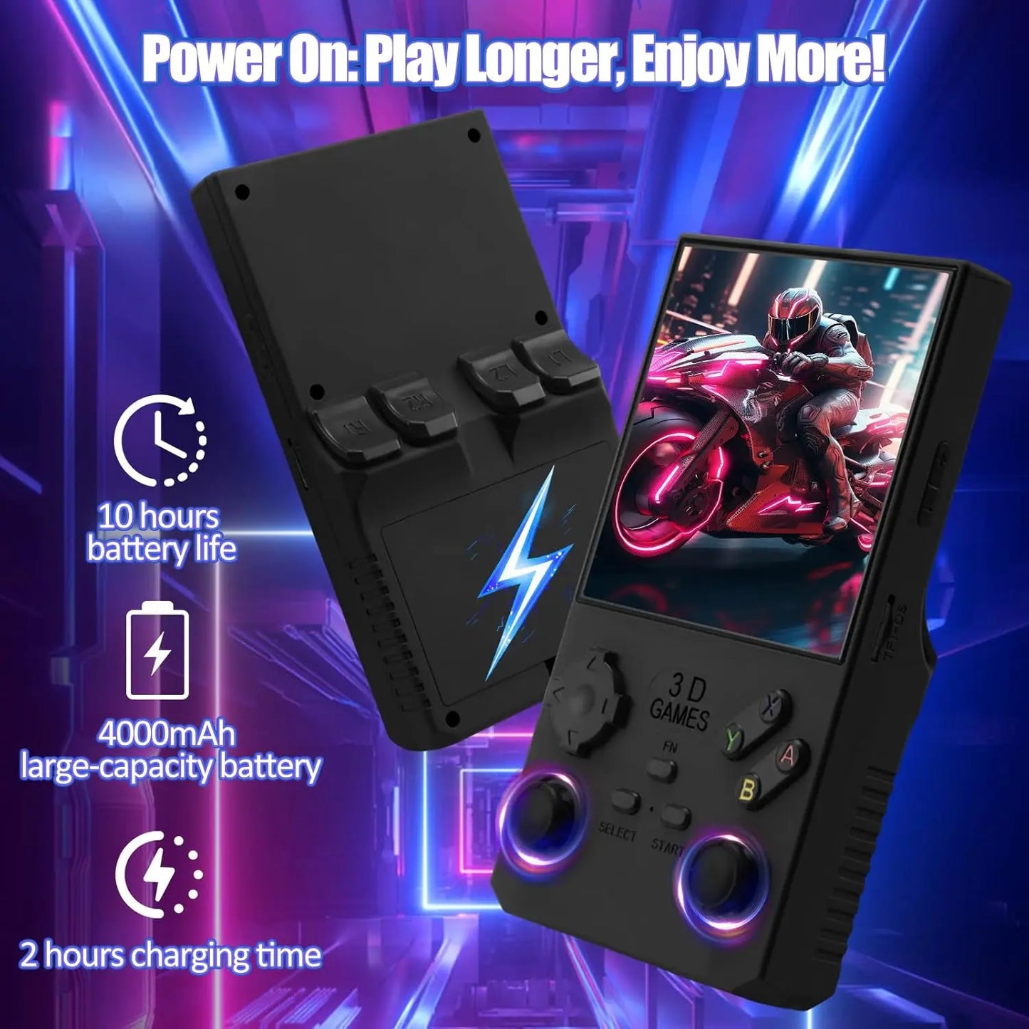 2025Newly Upgraded V40 MAX Retro Handheld Game Console with 256G Built-in 20000+ Classic Games, 4.0 Inch 4K HD IPS Screen Open Source Linux System, 4000mAh Battery, Portable Pocket Video Game Console