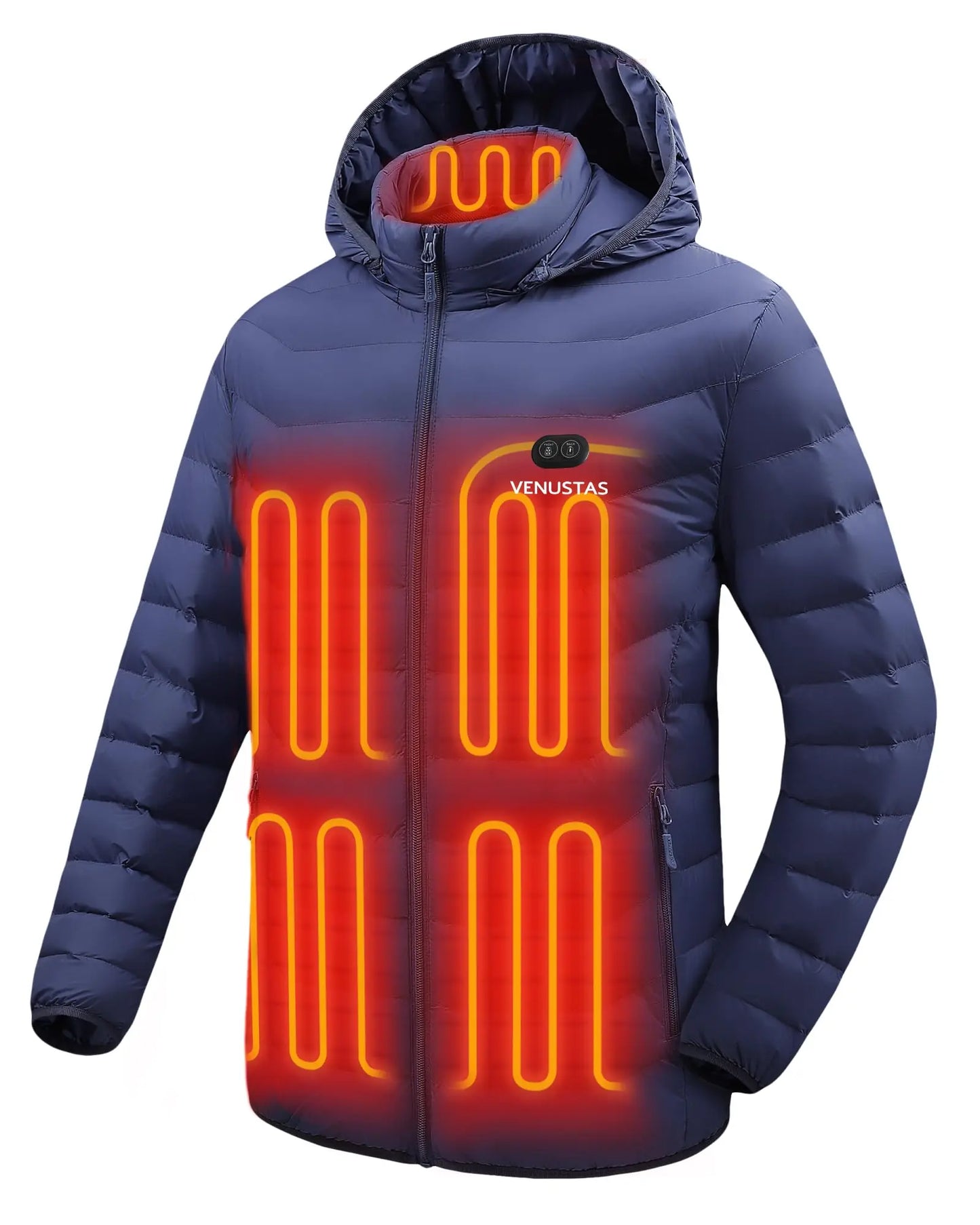 Venustas Unisex Dual-Control Heated Jacket, Water-resistant Heated Coat for Women and Men with Battery Included