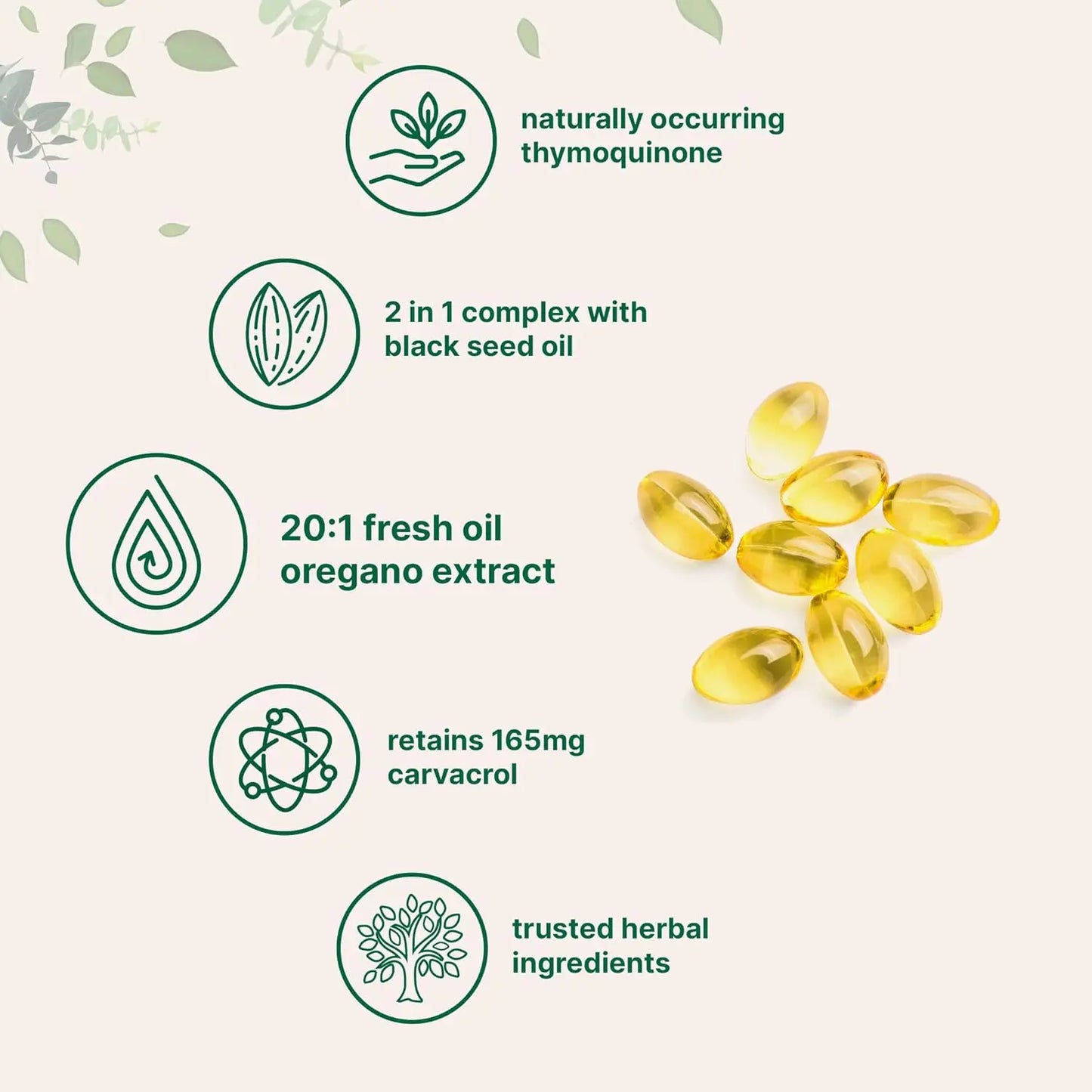 Micro Ingredients Oil of Oregano, 300 Softgel | Oregano Oil with Black Seed Oil, 4X Strength Carvacrol & Thymoquinone | Plant Based, Non-GMO | Antioxidant & Immune Support
