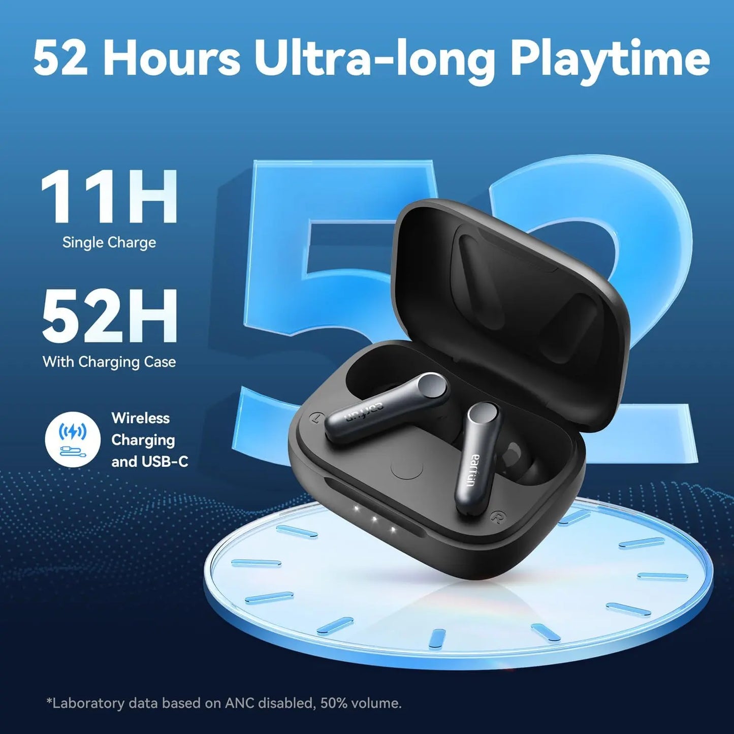 EarFun Air Pro 4 Adaptive Hybrid Noise Canceling Wireless Earbuds, Qualcomm Snapdragon Sound, aptX™ Lossless, 6 Mics AI CVC 8.0 Call, LDAC Hi-Res Audio, 52H Playtime, Bluetooth 5.4, in-Ear Detection