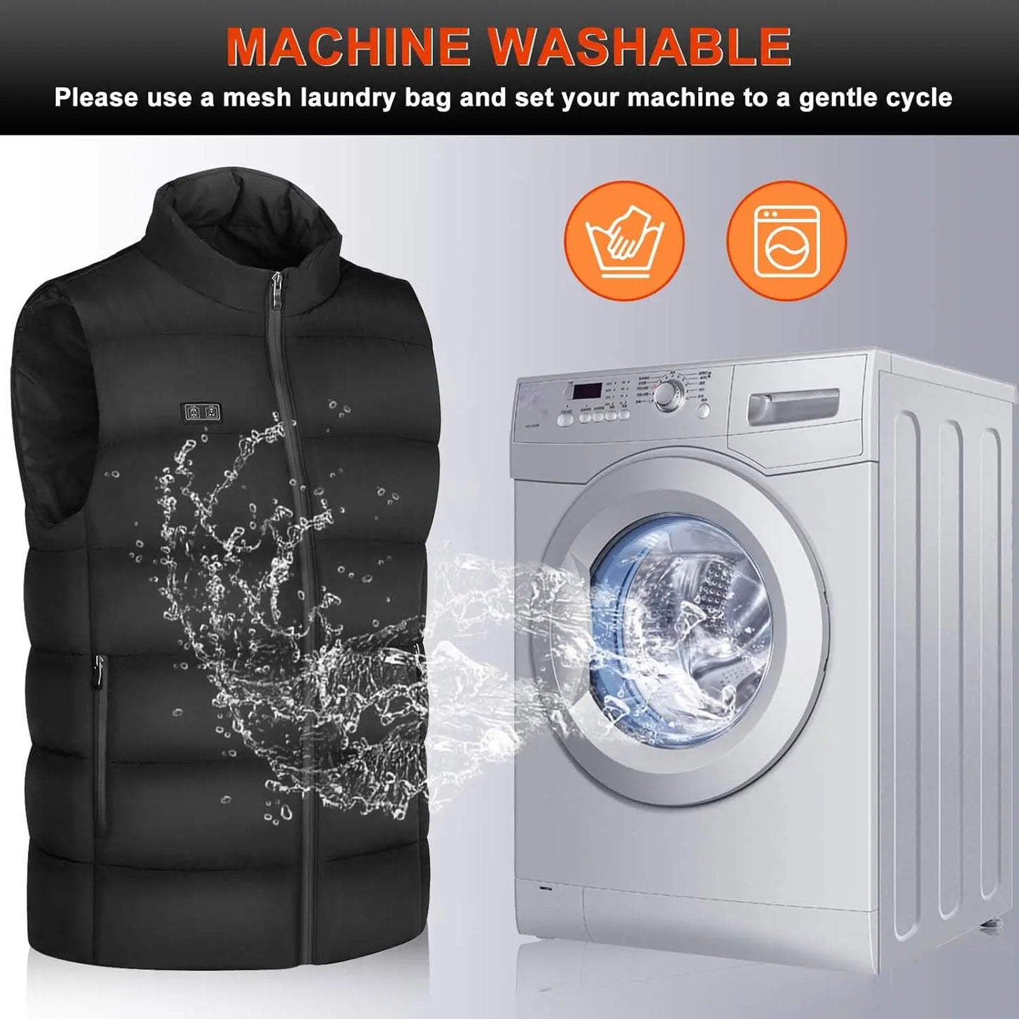 Heated Vest for Men and Women with Battery Pack, Lightweight Washable 8 Heating Zones 3 Heating Levels Heating Vest