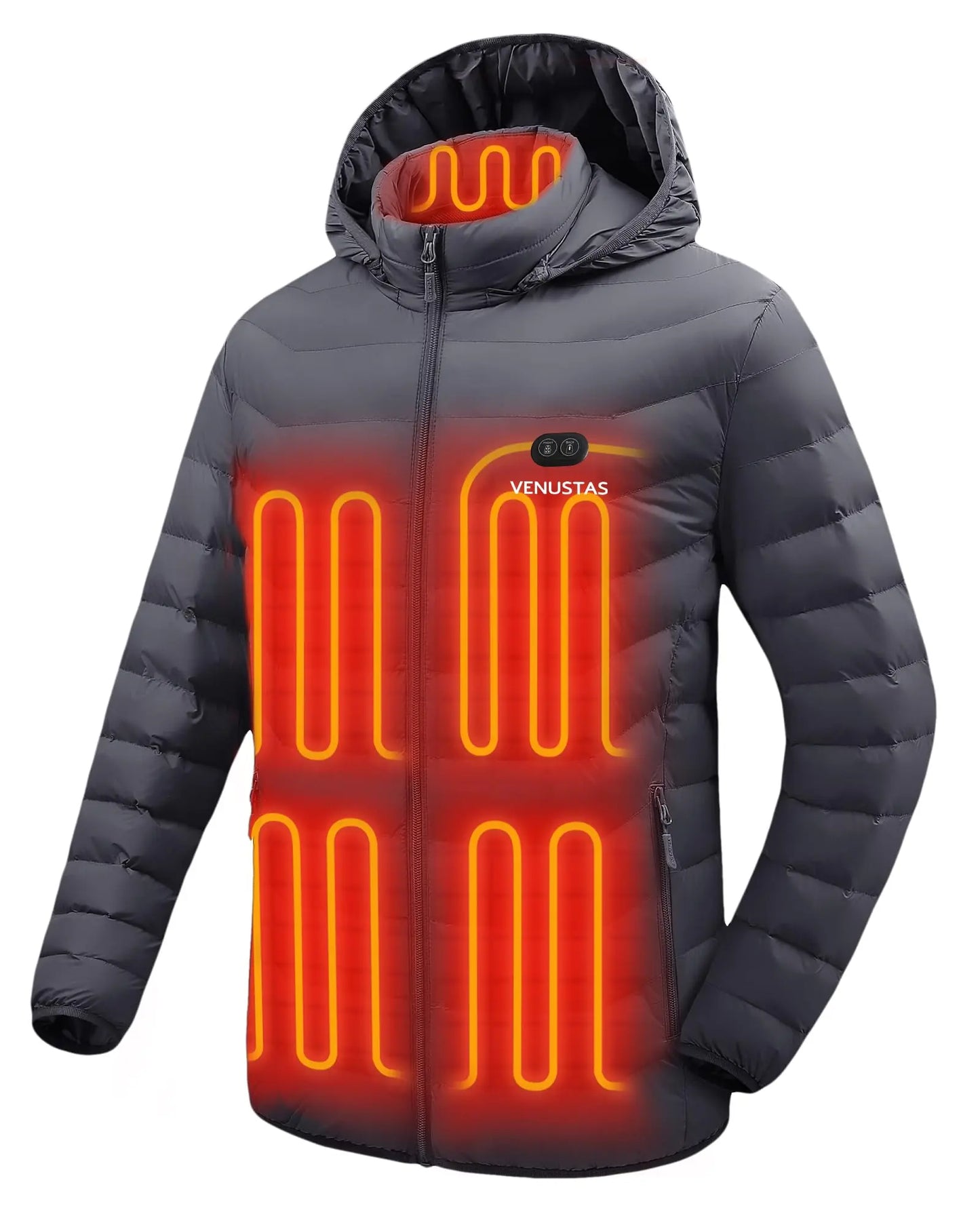 Venustas Unisex Dual-Control Heated Jacket, Water-resistant Heated Coat for Women and Men with Battery Included