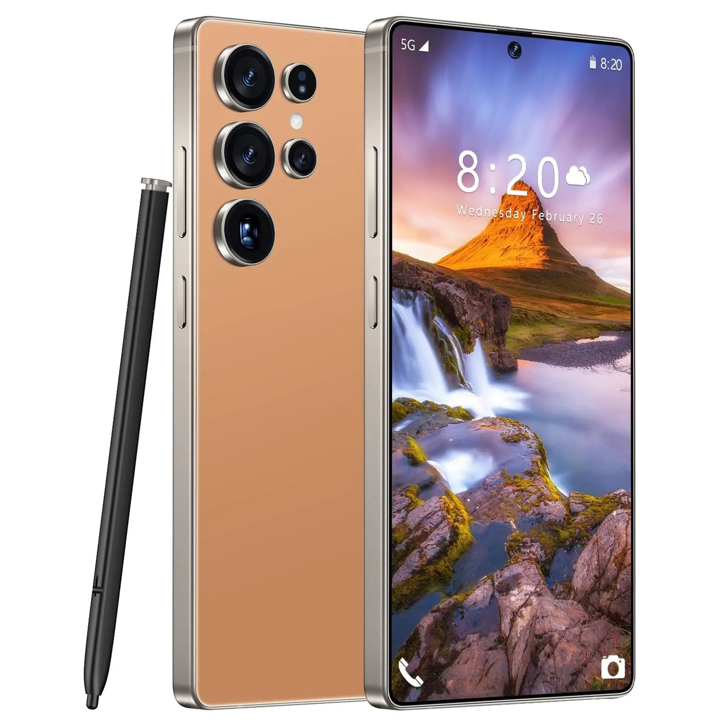 I25 Ultra Unlocked Cell Phone, Built in Pen, Smartphone Battery 7000mAh, 6.99" HD Screen Unlocked Phones, 8+256GB 5G The Phone Android 14, Face ID/Fingerprint Lock/GPS (Rose Gold)