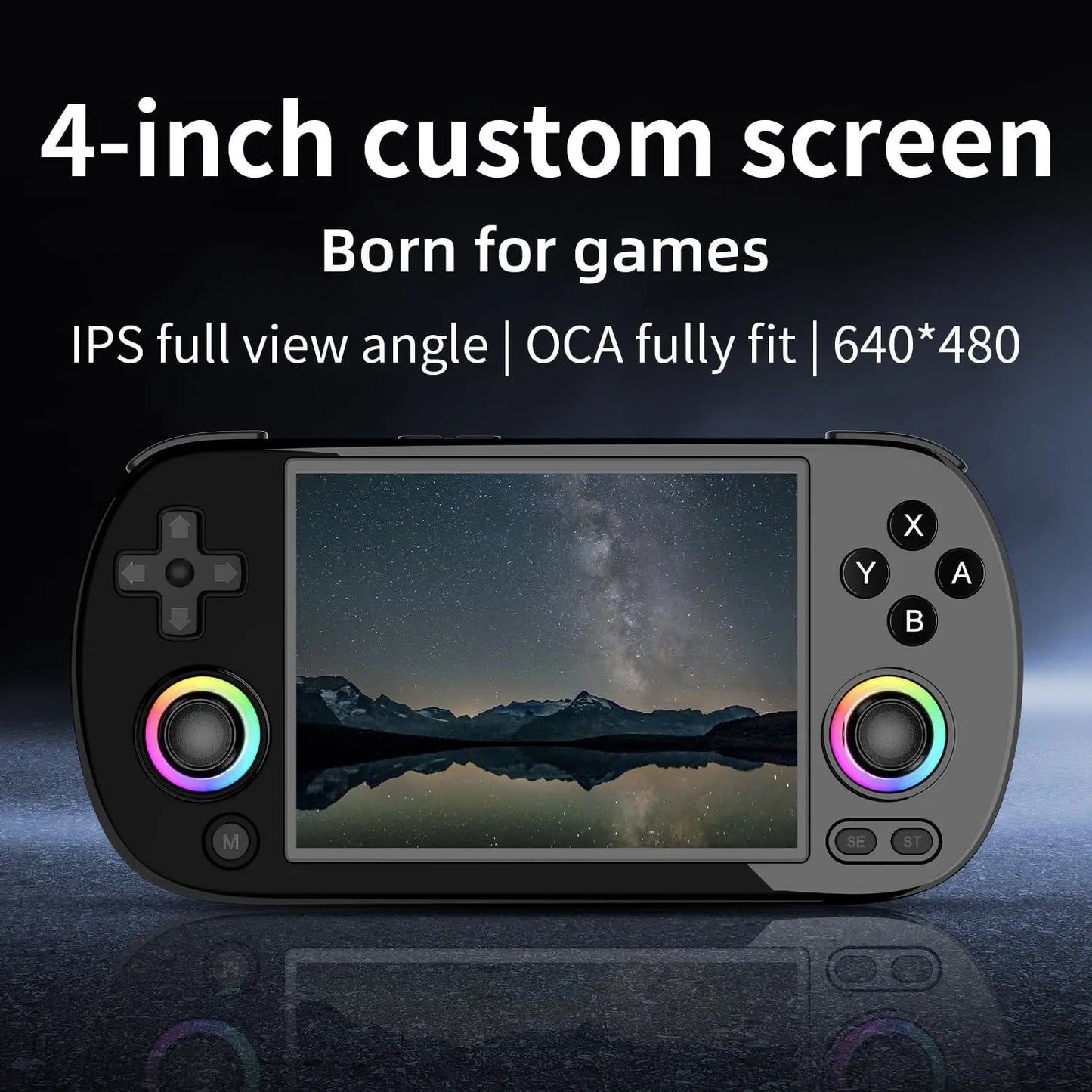 RG40XX H Retro Handheld Game Consoles RG40XXH Retro Gaming Console 64 TF Card Preloaded Games 5000+ Portable Gaming Console Linux 64-bit System 4.0'' IPS Screen WiFi Bluetooth HD and TV Output Black