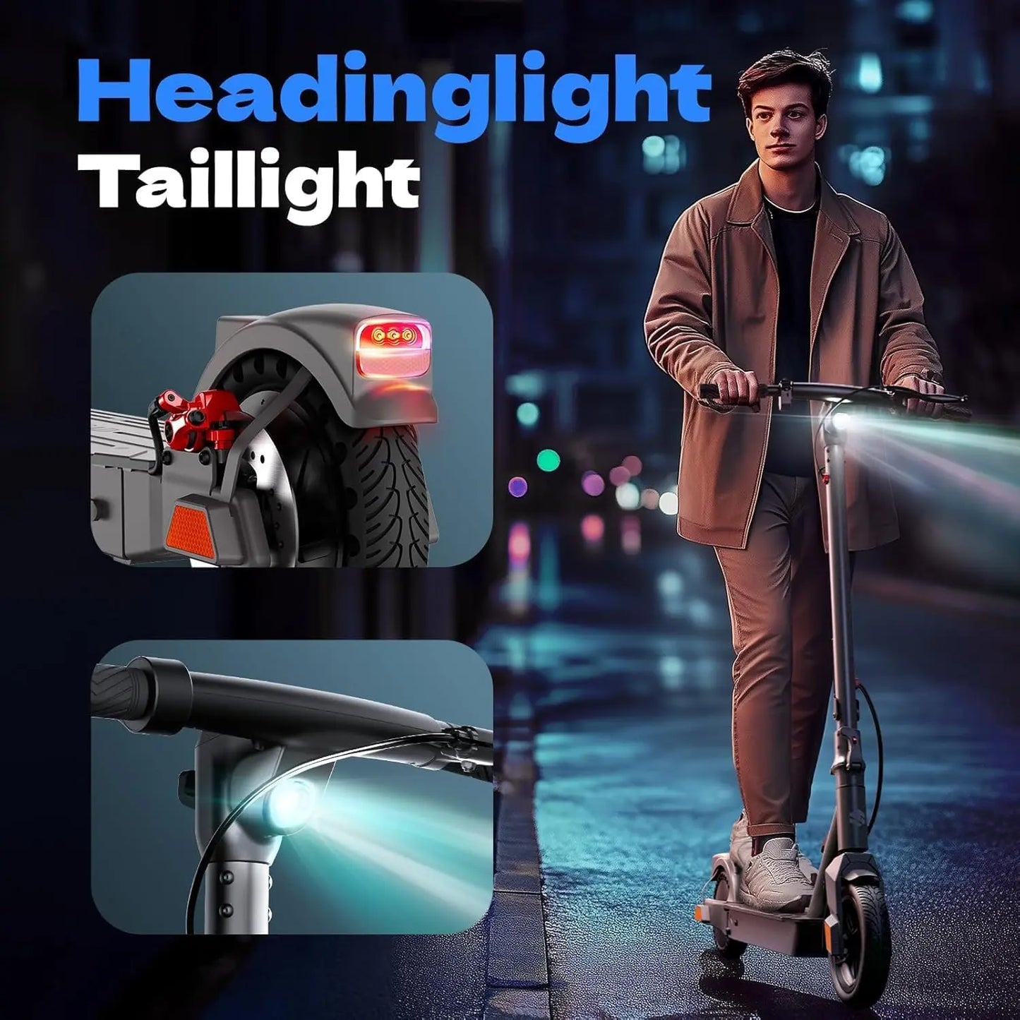 SISIGAD Electric Scooter Adults 8.5" Tires, 25 MPH Top Speed, 20 Miles Long Range, Scooters Electric for Adults, 600W Peak Motor, Foldable E-Scooter with APP and Dual Braking System
