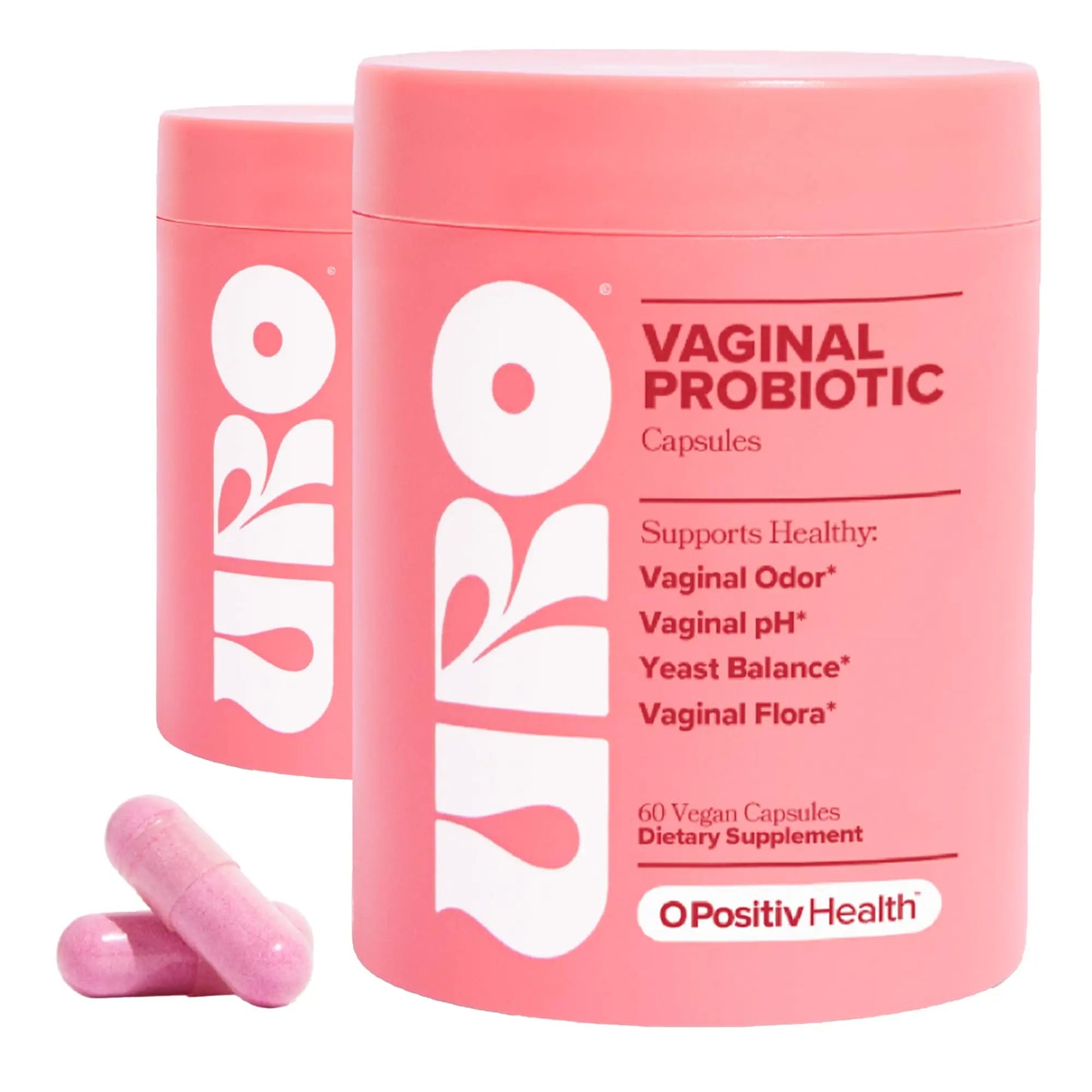 O Positiv URO Vaginal Probiotics for Women pH Balance with Prebiotics & Lactobacillus Probiotic Blend - Vaginal Health Supplement - Promote Healthy Vaginal Odor & Vaginal Flora, 60 Count (Pack of 1)