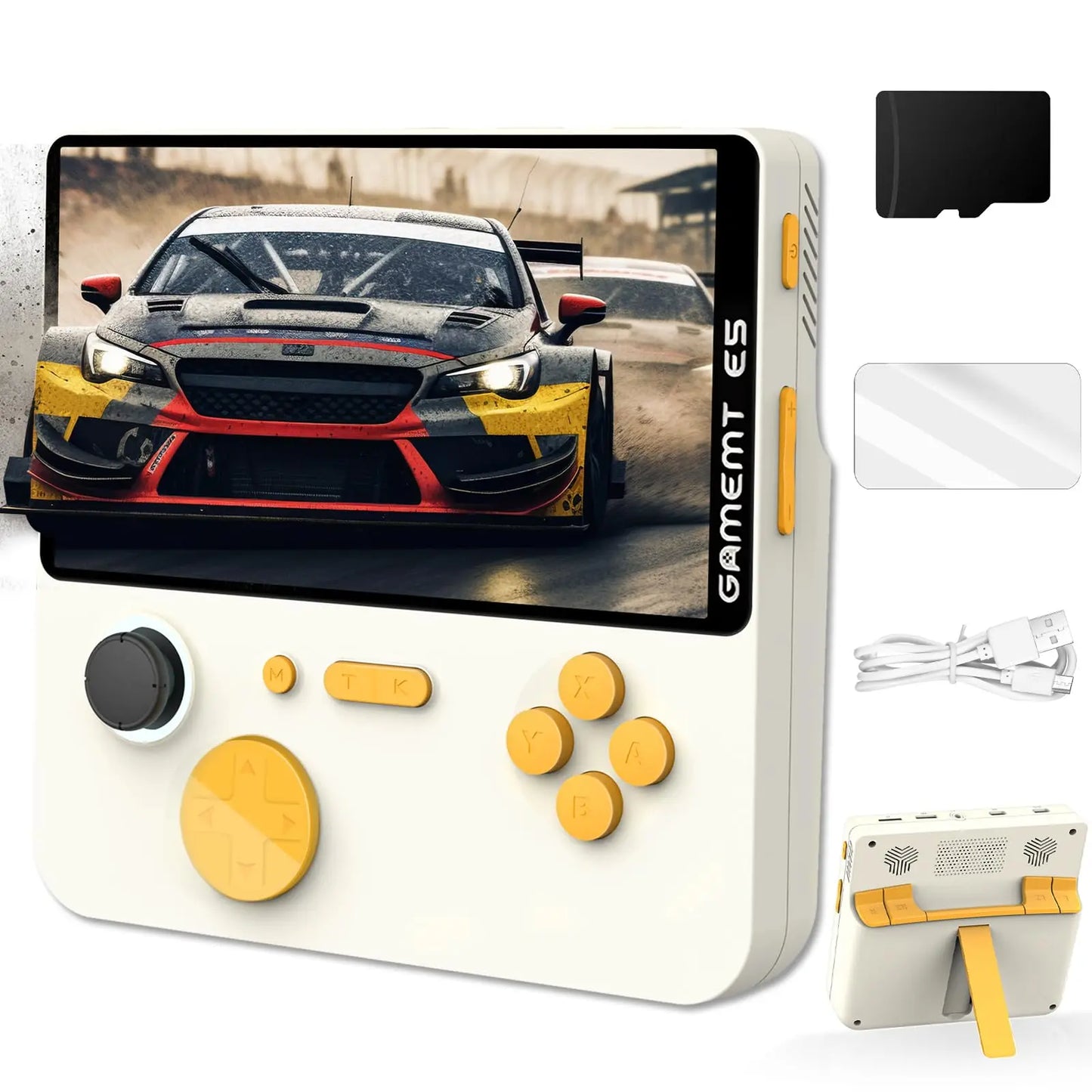 Handheld Game Console 5 Inch Screen, Retro Gaming Console with 64G Built-in 15000+ Classic Games, 1280x720 Pixels, Game Searchable, 5000mAh Battery, Portable Pocket Arcade with Desktop Stand (Black)