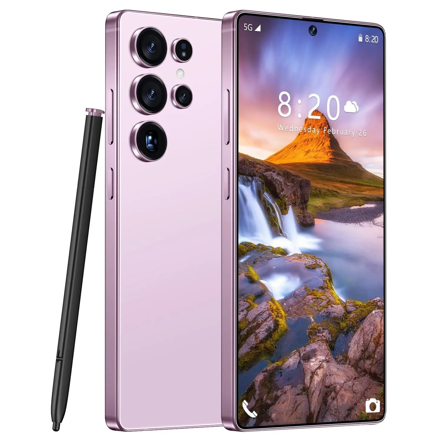 I25 Ultra Unlocked Cell Phone, Built in Pen, Smartphone Battery 7000mAh, 6.99" HD Screen Unlocked Phones, 8+256GB 5G The Phone Android 14, Face ID/Fingerprint Lock/GPS (Rose Gold)