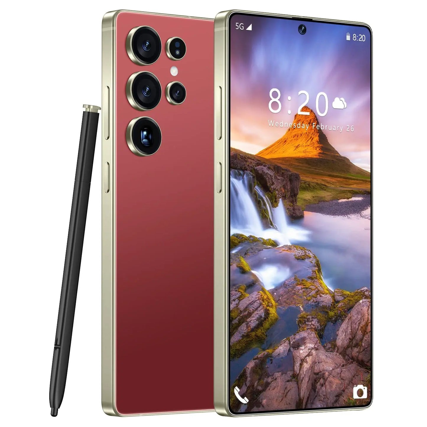 I25 Ultra Unlocked Cell Phone, Built in Pen, Smartphone Battery 7000mAh, 6.99" HD Screen Unlocked Phones, 8+256GB 5G The Phone Android 14, Face ID/Fingerprint Lock/GPS (Rose Gold)