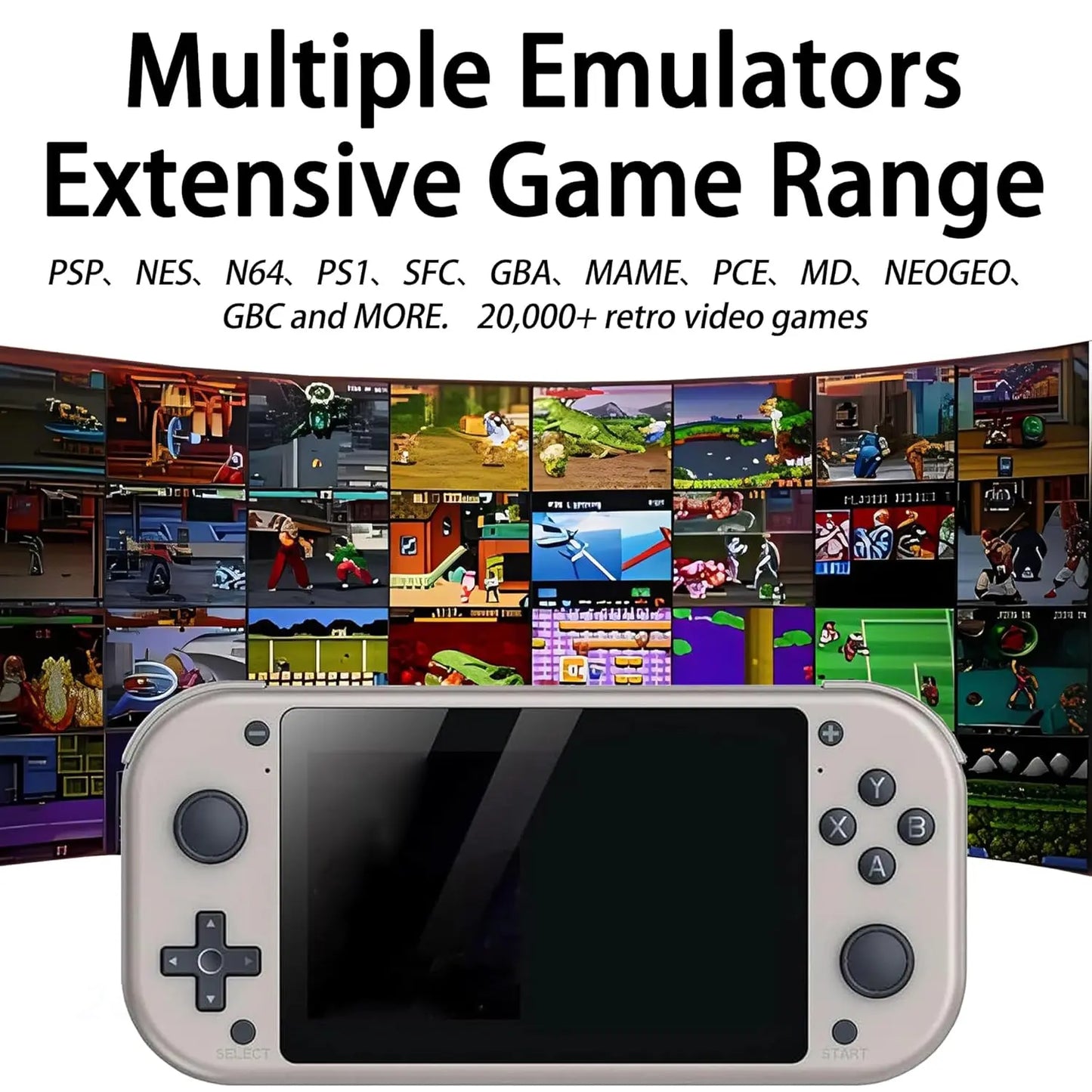 SJWOW M17 Retro Handheld Game Console With 20000+ Games, 4.3-inch IPS Screen, Open Source Linux System, Portable - 128G