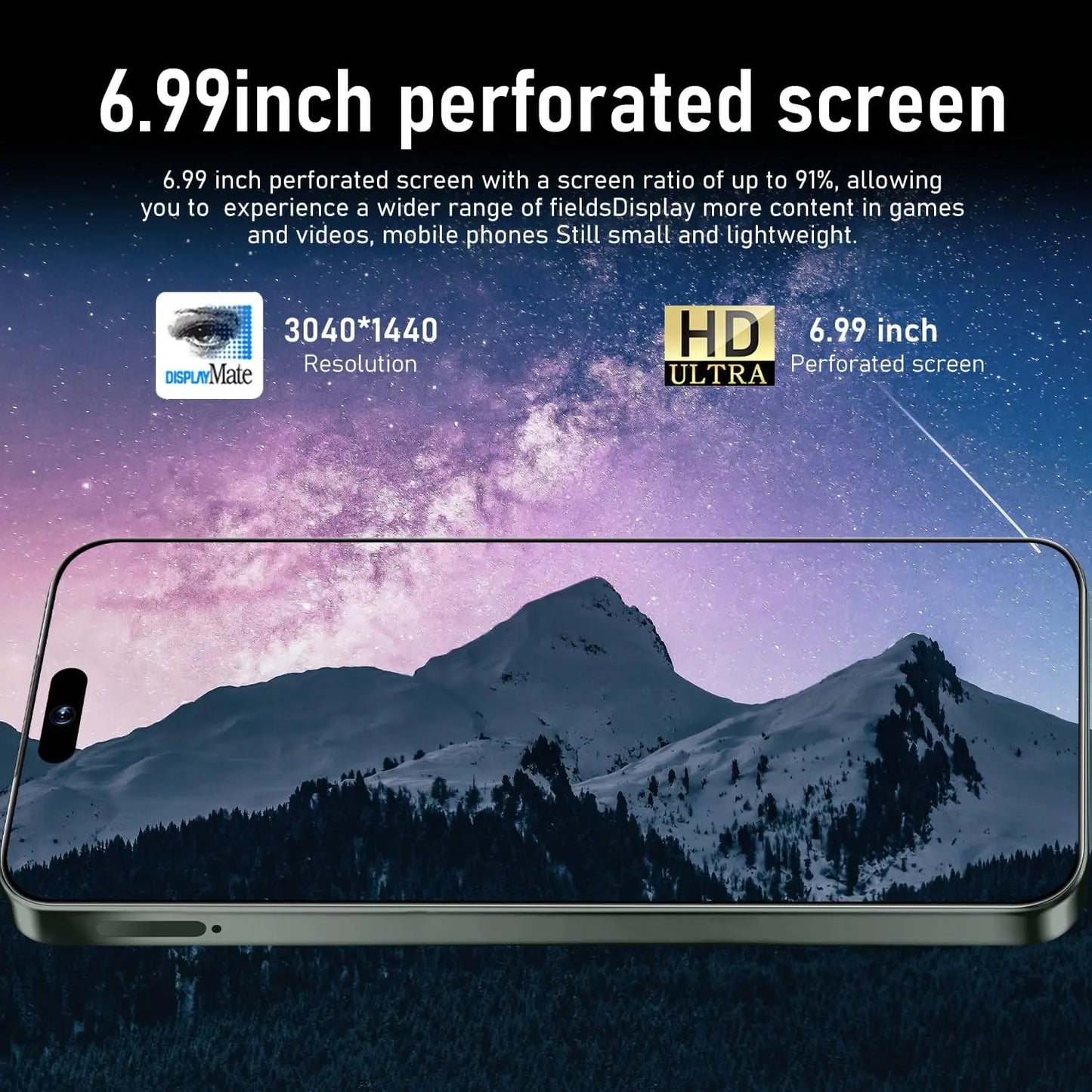 I16 PROMAX Unlocked Phone, 6.99inch Cell Phone with Android 13 12GB+512GB 7000mAh Long Battery Life, HD Screen Smartphone with Dual SIM, Fingerprint Lock, Face ID, Photos 5G Phone (Deep Green)