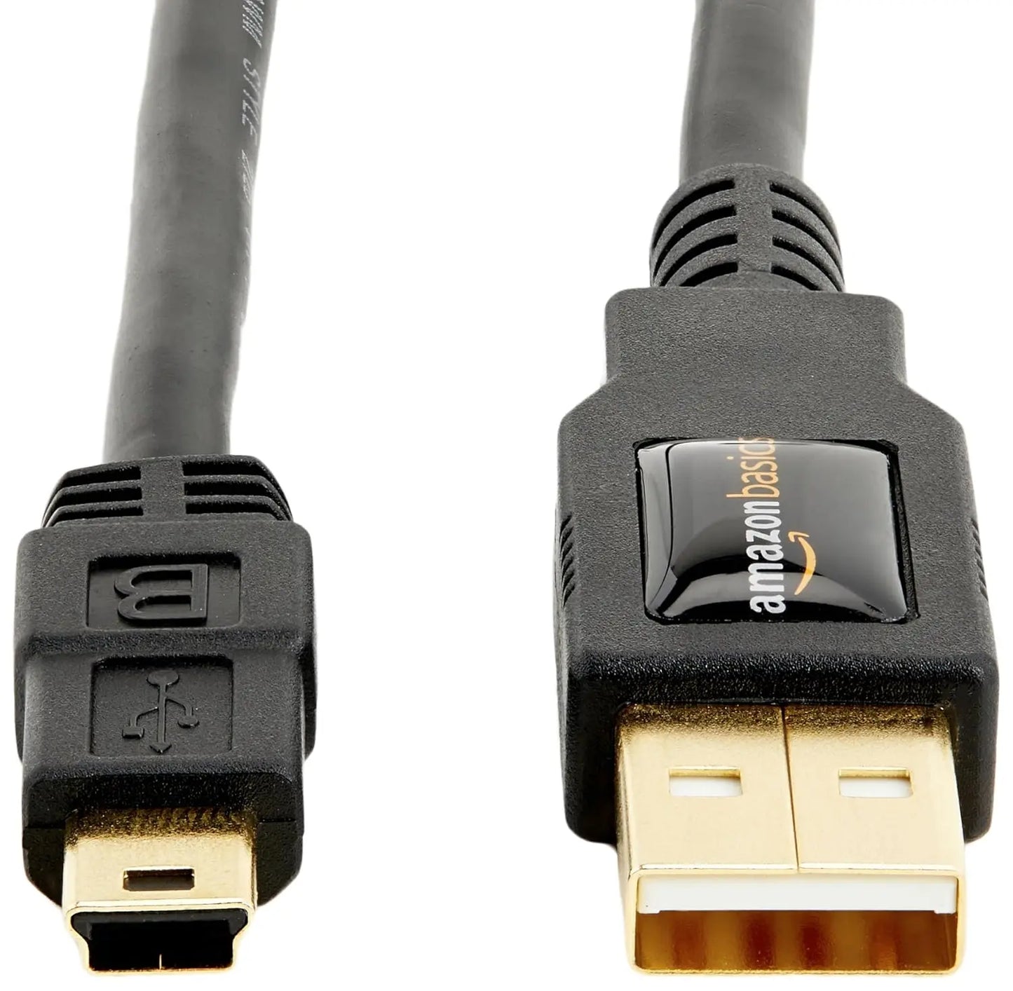 Amazon Basics USB-A to Mini USB 2.0 Cable, 480Mbps Transfer Speed with Gold-Plated Plugs, 6 Foot, Black