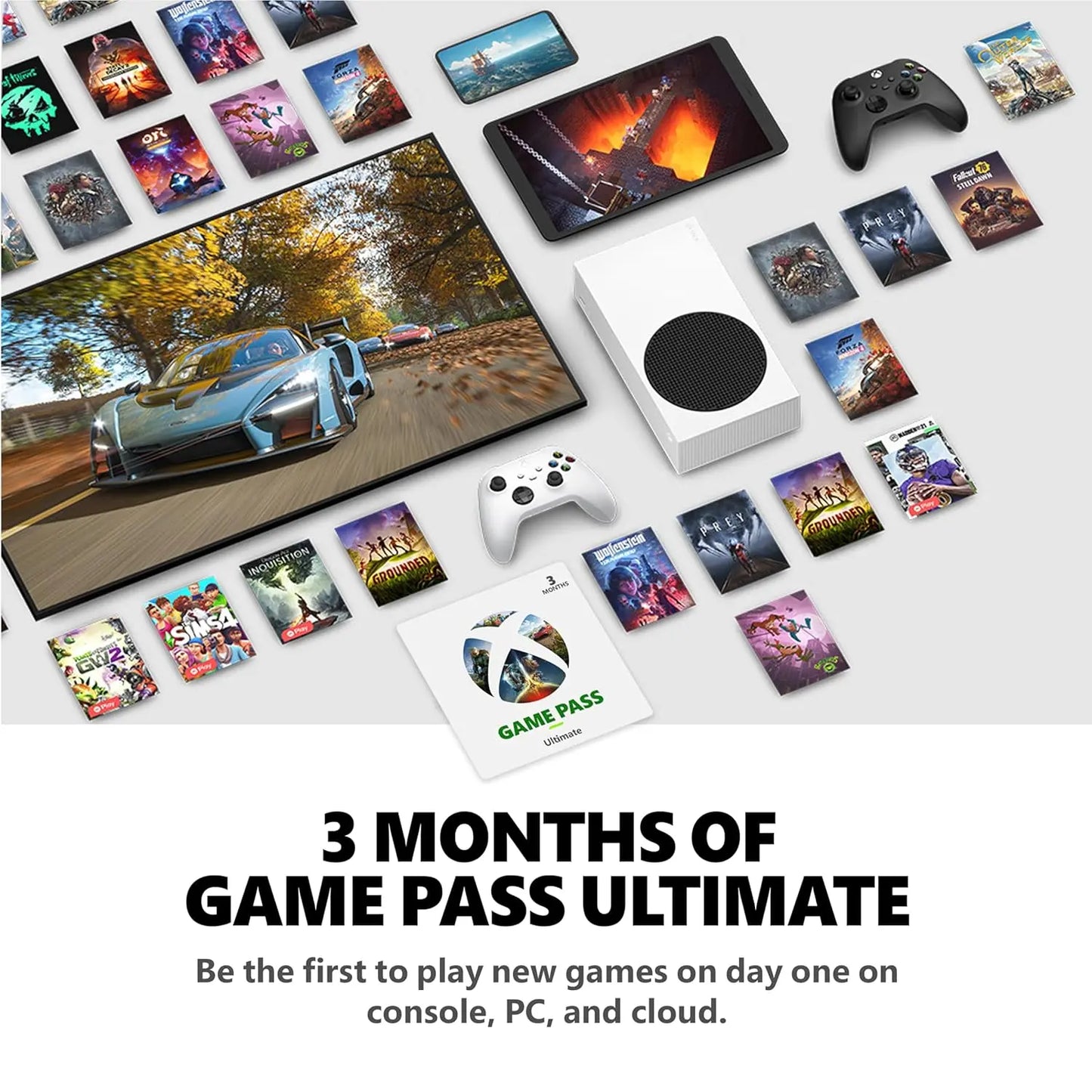 Xbox Series S Starter Bundle - Includes hundreds of games with Game Pass Ultimate 3 Month Membership - 512GB SSD All-Digital Gaming Console