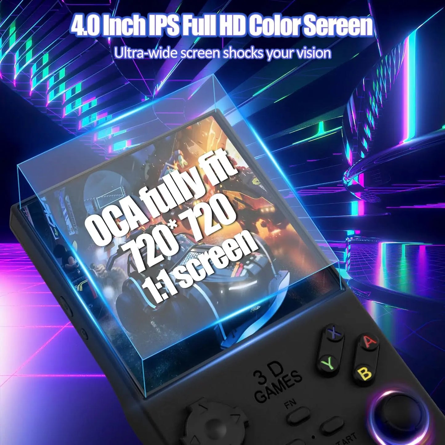 2025Newly Upgraded V40 MAX Retro Handheld Game Console with 256G Built-in 20000+ Classic Games, 4.0 Inch 4K HD IPS Screen Open Source Linux System, 4000mAh Battery, Portable Pocket Video Game Console
