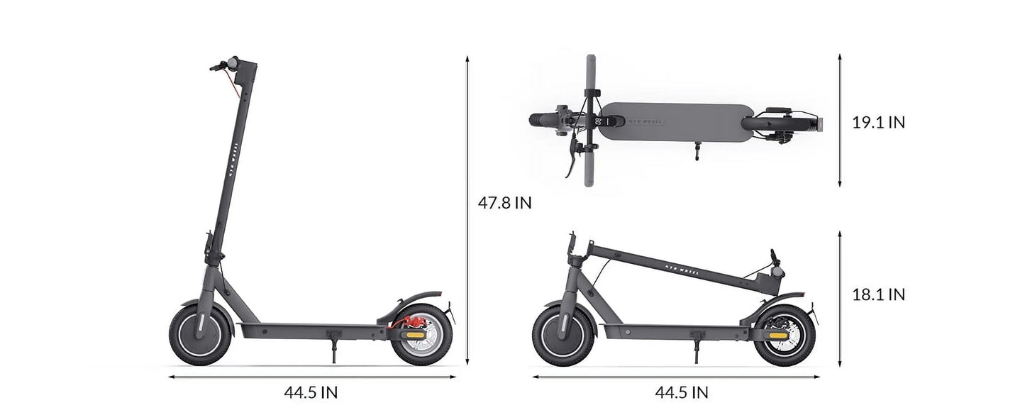 Electric Scooter with Turn Signals, 10" Solid Tires, 19.9 Miles Range & 18 Mph, 350W Motor, Foldable Electric Scooter for Adults