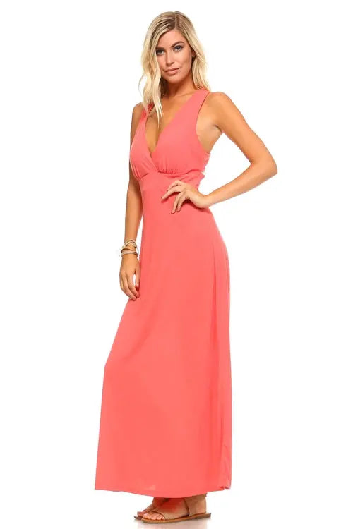 Women's Halter Maxi Dress with Cross Back Straps Amazing Hot Prices For You