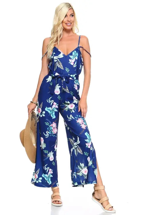Women's Floral Tie Tank Jumpsuit Amazing Hot Prices For You
