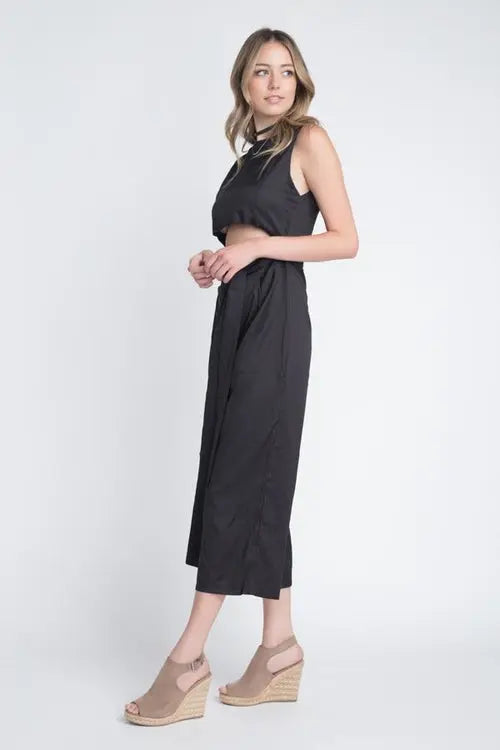 Women's Sleeveless Tie Jumpsuit with Slit Amazing Hot Prices For You