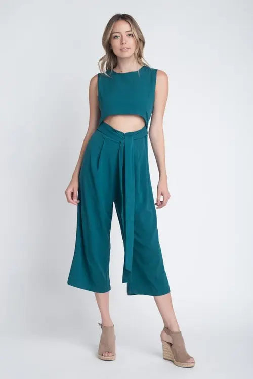 Women's Sleeveless Tie Jumpsuit with Slit Amazing Hot Prices For You