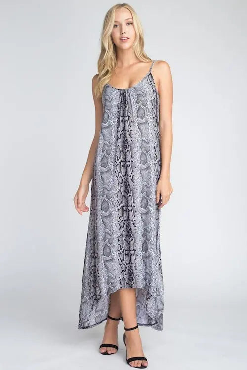 Women's Snakeskin Print Maxi Tank Dress Amazing Hot Prices For You