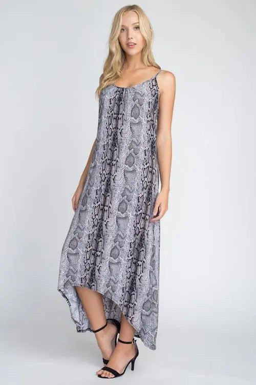 Women's Snakeskin Print Maxi Tank Dress Amazing Hot Prices For You