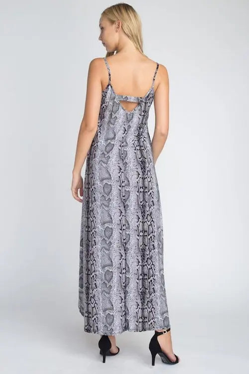 Women's Snakeskin Print Maxi Tank Dress Amazing Hot Prices For You