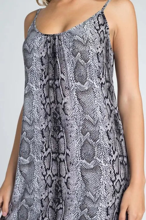 Women's Snakeskin Print Maxi Tank Dress Amazing Hot Prices For You
