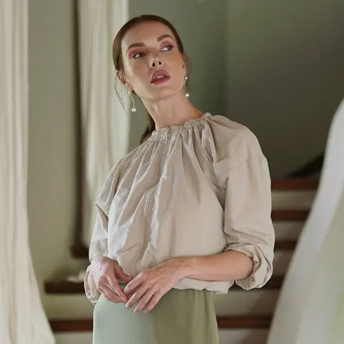 NORMA Recycled Ruffle Jacket, in Beige Amazing Hot Prices For You