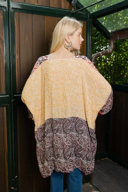 Airy Kimono With Playful Pattern Amazing Hot Prices For You
