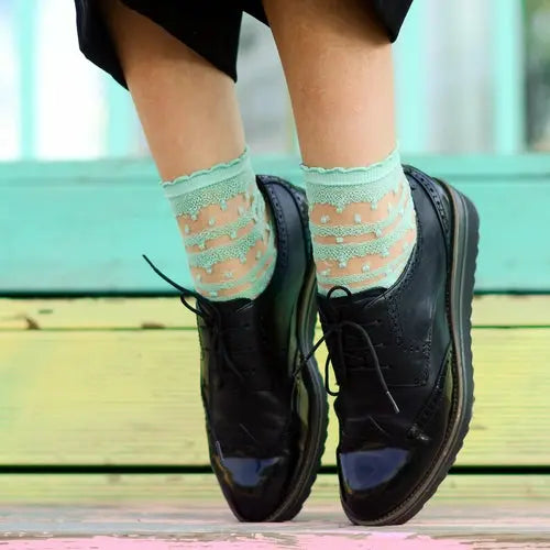 ANTONINA sheer light green socks for women Amazing Hot Prices For You