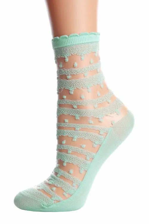 ANTONINA sheer light green socks for women Amazing Hot Prices For You