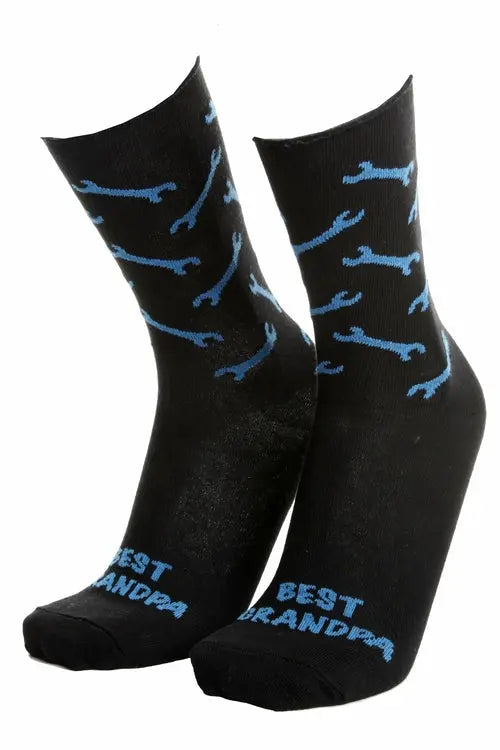 MATTI black socks for men with the text "BEST GRANDPA" in English Amazing Hot Prices For You