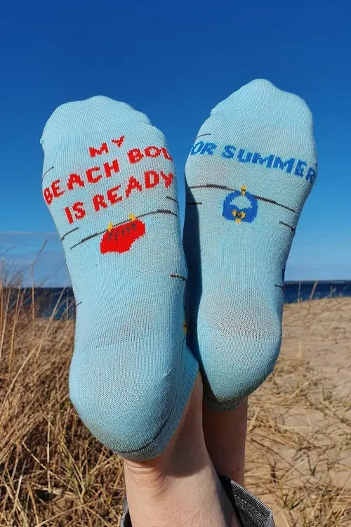 BEACH BODY light blue cotton socks for women Amazing Hot Prices For You