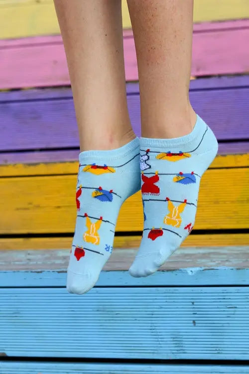 BEACH BODY light blue cotton socks for women Amazing Hot Prices For You