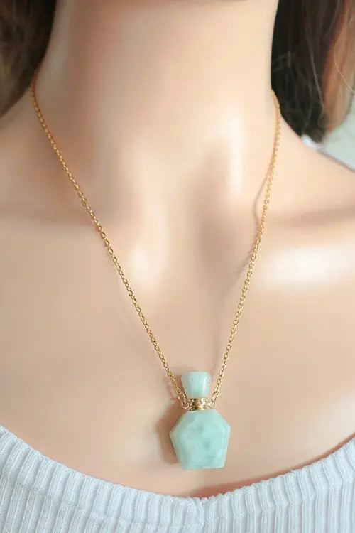 24 Karats Natural Amazonite Crystal Necklace Amazing Hot Prices For You